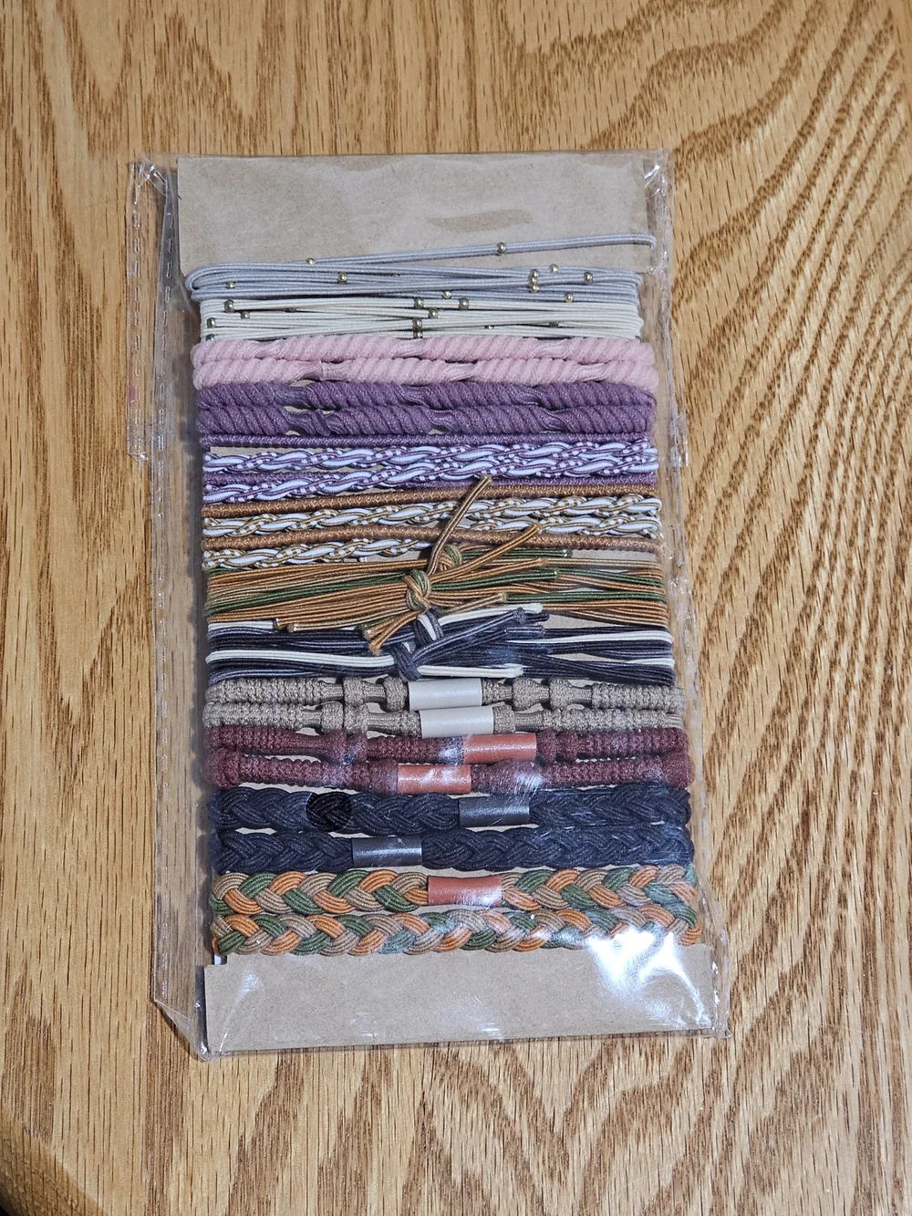 Assorted Neutral & Autumn Hair Tie Set - Multipack Elastic Bands